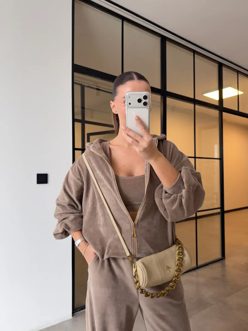Velvet set beige
