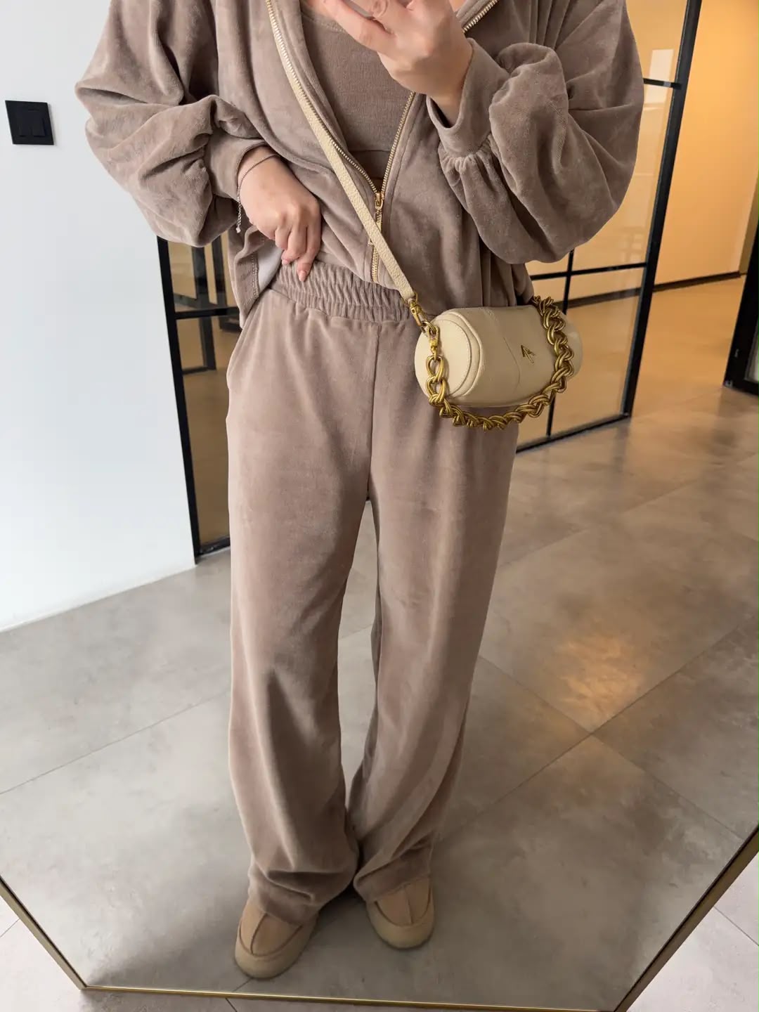 Velvet set beige